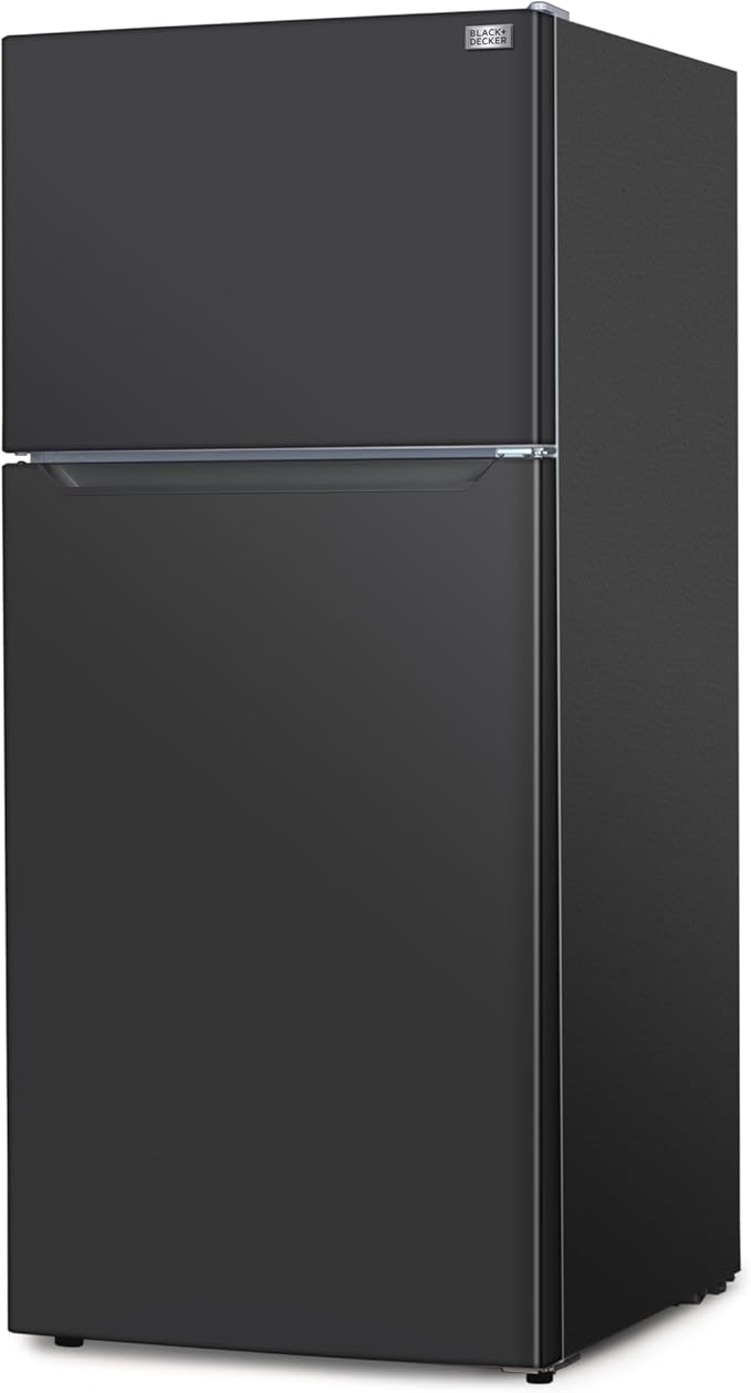 Black+Decker 18.1 cu. ft. Top Mount Refrigerator With Ice Maker, 2-Door Refrigerator With Top Freezer, Freezer With Icemaker And Adjustable Temperature Control, Energy Star, BR1810HIMB, Black - View 6 | Fridge.com