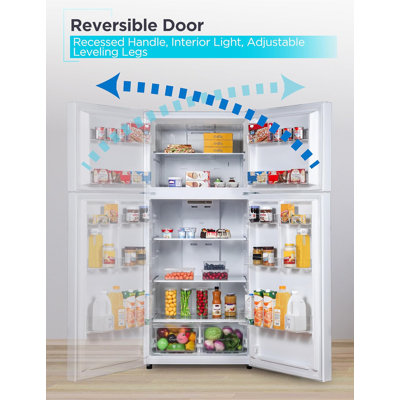 BLACK+DECKER 18.1 Cu. Ft. Top Mount Refrigerator with Freezer, 2 Door Refrigerator with Top Freezer and Adjustable Temperature Control, Full Size Frid | Fridge.com