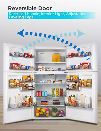 Black+Decker 24 cu. ft. Top Mount Refrigerator With Freezer, 2 Door Fridge With Top Freezer And Adjustable Temperature Control, Full Size Kitchen Refrigerator, Energy Star, BR2400JW, White - View 6 | Fridge.com