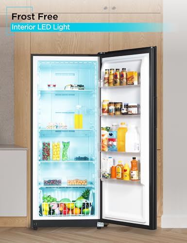 Black+Decker 14 cu. ft. Convertible Freezer Refrigerator, Upright Freezer With Glass Shelves, Energy Star Rated, Frost Free, BUC1400XB, Black - View 4 | Fridge.com