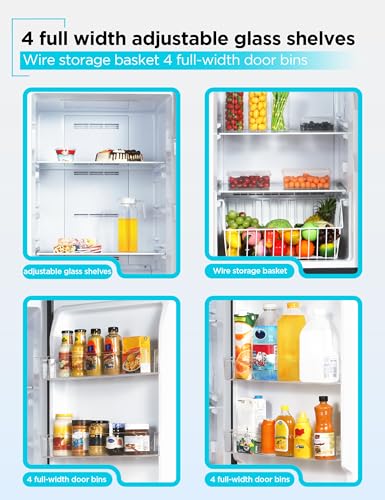 Black+Decker 14 cu. ft. Convertible Freezer Refrigerator, Upright Freezer With Glass Shelves, Energy Star Rated, Frost Free, BUC1400XB, Black - View 5 | Fridge.com