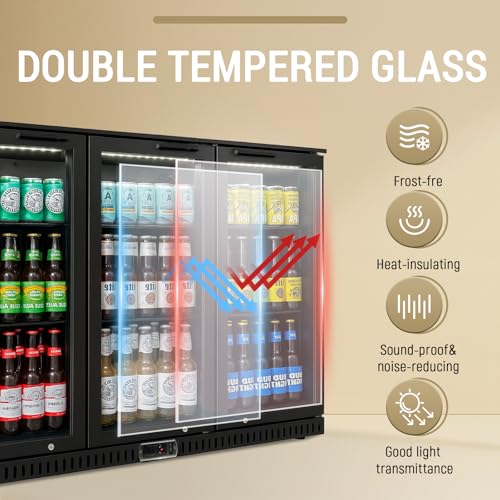 Bluelinecool Commercial Back Bar Cooler With 3 Glass Doors, 11.5 cu.ft Under Counter Beverage Refrigerator, LED Lighting - Etl Certified Beer And Wine Cooler For Bar, Restaurant, Garage, Office, Home - View 4 | Fridge.com