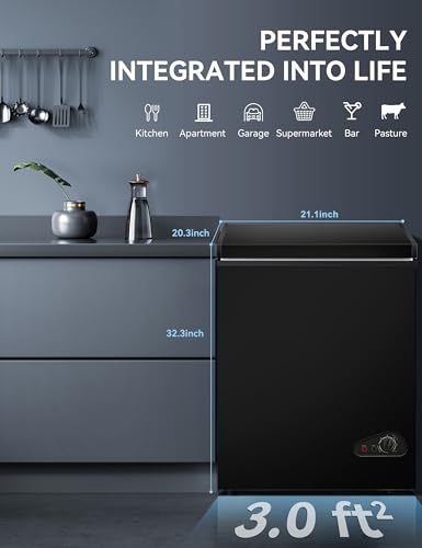7.0 Cu Ft Chest Freezer - Energy Saving Quiet Top Open Door Mini Freezer Adjustable 6 Thermostat - Compact Small Deep Freezer w/Removable Basket and Defrost Water Drain for Home/Apartment/Garage | Fridge.com