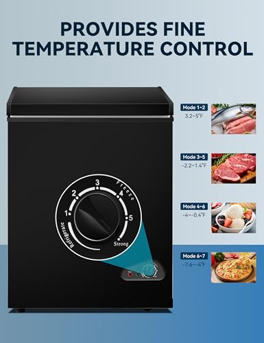 7.0 cu ft Chest Freezer - Energy Saving Quiet Top Open Door Mini Freezer Adjustable 6 Thermostat - Compact Small Deep Freezer W/Removable Basket And Defrost Water Drain For Home/Apartment/Garage - View 6 | Fridge.com
