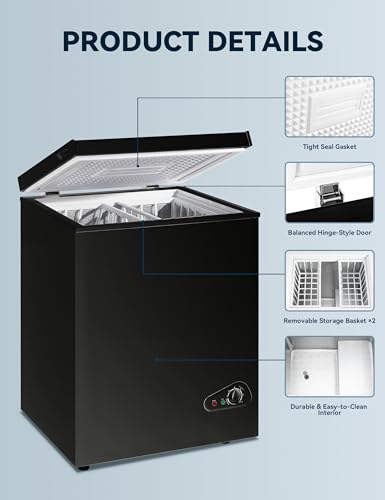 7.0 cu ft Chest Freezer - Energy Saving Quiet Top Open Door Mini Freezer Adjustable 6 Thermostat - Compact Small Deep Freezer W/Removable Basket And Defrost Water Drain For Home/Apartment/Garage - View 6 | Fridge.com