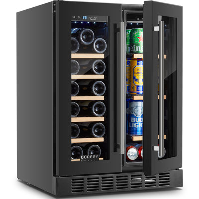 Bodega 24 Inch Wine And Beverage Refrigerator Free Standing. Dual Zone Stainless Steel Wine Fridge Under Counter, Drink Cooler For Beer, Soda, Champag | Fridge.com