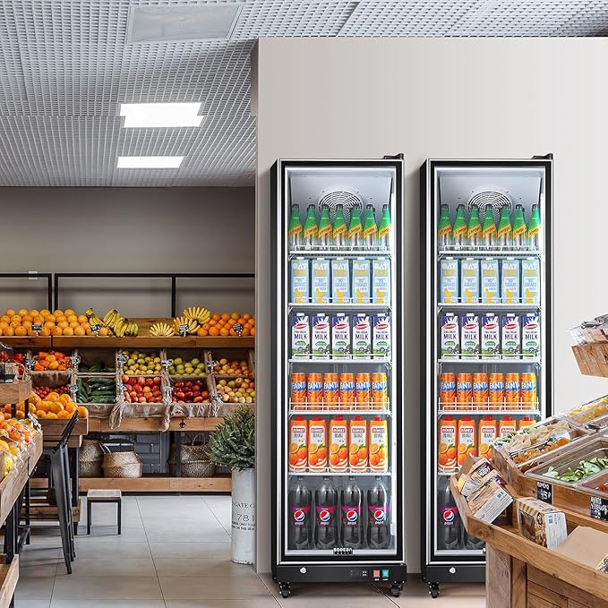 Bodegacooler Commercial Beverage Refrigerator With Glass Door,12.5 cu.ft Commercial Drink Refrigerator,Upright Large Display Merchandiser Beverage Bar Cooler With Soft LED Light,Adjustable Shelves - View 4 | Fridge.com