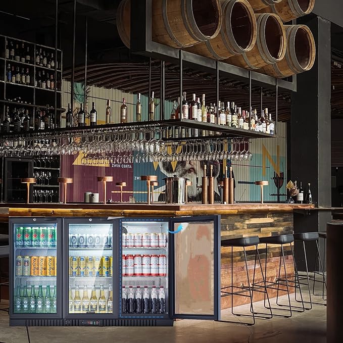 BODEGA Bodegacooler Commercial Bar Cooler With 3 Glass Doors,11.4 cu.ft Under Counter Beverage Refrigerator,Back Bar Refrigerator,Commercial Display Drink Fridge,LED Lighting Beer Wine Soda Drinks - View 6 | Fridge.com
