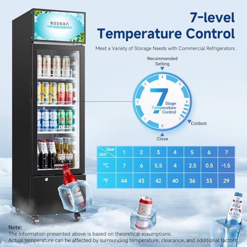 BODEGA Bodegacooler Beverage Refrigerator And Cooler, 6.34 cu. ft Commercial Refrigerators For Drink, Beer, Tall Commercial Cooler For Beer, Soda, Single Door Display Fridge - View 5 | Fridge.com