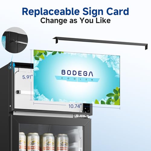 BODEGA Bodegacooler Beverage Refrigerator And Cooler, 6.34 cu. ft Commercial Refrigerators For Drink, Beer, Tall Commercial Cooler For Beer, Soda, Single Door Display Fridge - View 6 | Fridge.com