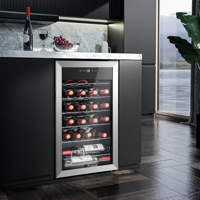24 Bottle Wine Refrigerator  Quiet Freestanding Mini Fridge For Red, White, And Sparkling Wines, Digital Thermostat, Ideal For Home, Kitchen, Or Bedr — FIN-0018142 | Fridge.com