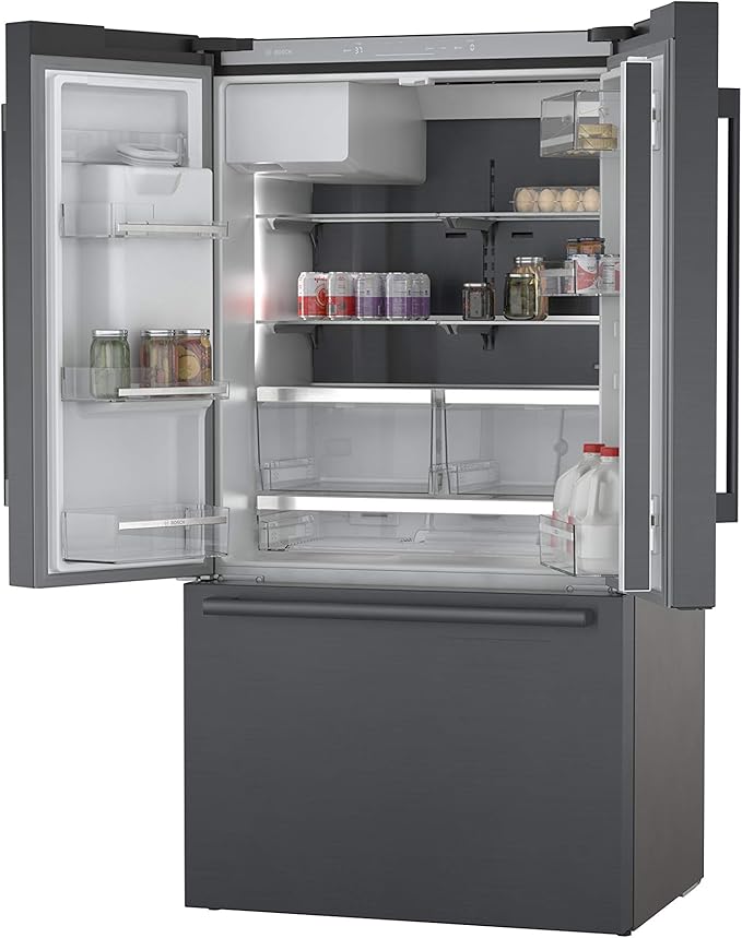 Bosch 500 Series 36" Black Stainless Steel Counter-Depth 3-Door Refrigerator - B36CD50SNB - View 5 | Fridge.com