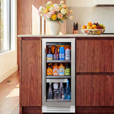 15'' Built-In Beverage Refrigerators & Coolers-80-100 Cans Capacity with Adjustable Shelves | Fridge.com