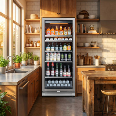 275L Left Swing Door Beverage Refrigerators & Coolers with Large Capacity, Quiet Cooling and UV-Proof Glass Door | Fridge.com