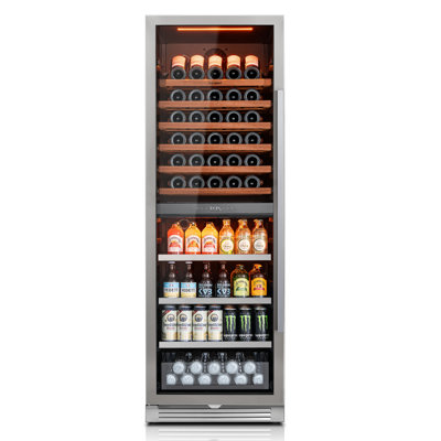 23.4" W  Wine & Beverage Cooler, 77-Bottle Wine Cooler & 177-Can Beverage Refrigerator, 3472F Dual Zone Wine & Beverage Fridge Built-In or Freestand — FIN-0018255 | Fridge.com