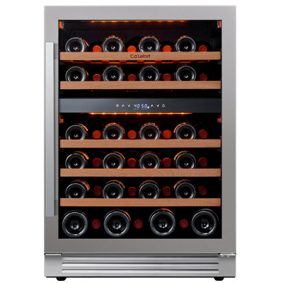 24 52 Bottle Dual Zone Wine Refrigerator Built-in/Freestanding Wine Cooler 40F- 65F 3-LED Light Automatic Defrost Undercounter Wine Fridge | Fridge.com