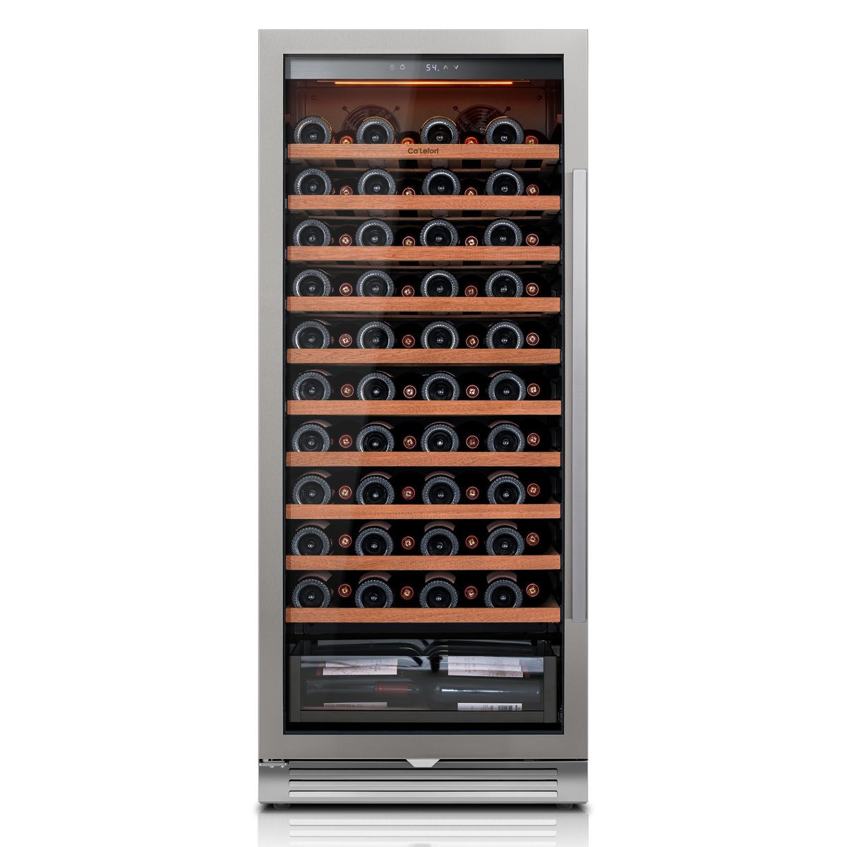 24" 90-Bottle Built-In & Freestanding Wine Refrigerator, 9.72 Cu.Ft. Large Capacity Wine Cooler, 40F65F Single Zone, Stainless Steel Frost-Free Win | Fridge.com