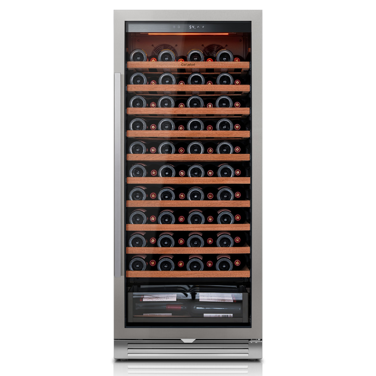 24" 90-Bottle Built-In & Freestanding Wine Refrigerator, 9.72 Cu.Ft. Large Capacity Wine Cooler, 40F65F Single Zone, Stainless Steel Frost-Free Win | Fridge.com