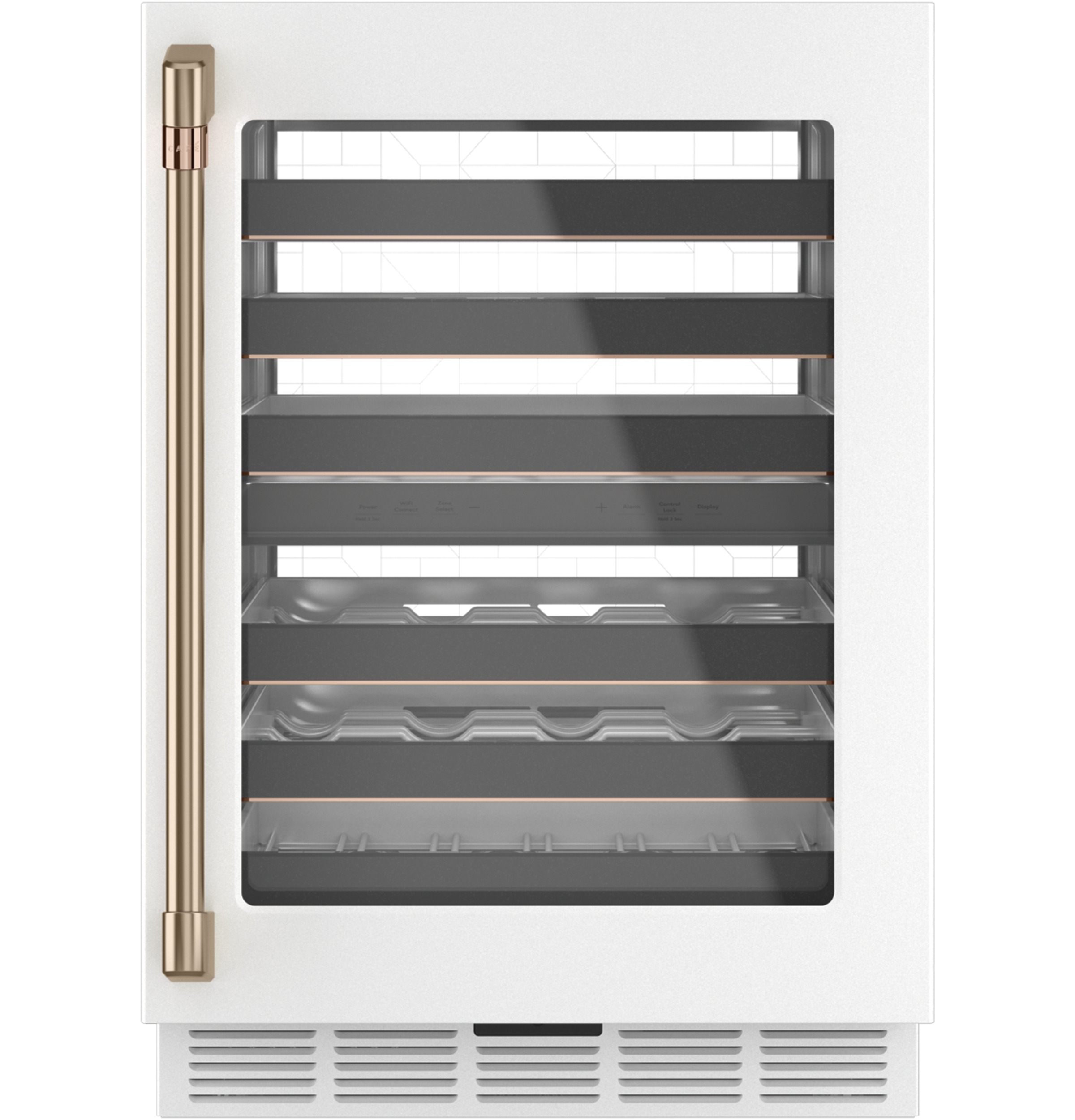 Café - 46-Bottle Built-In Dual Zone Wine Cooler with Wi-Fi - Matte White | Fridge.com