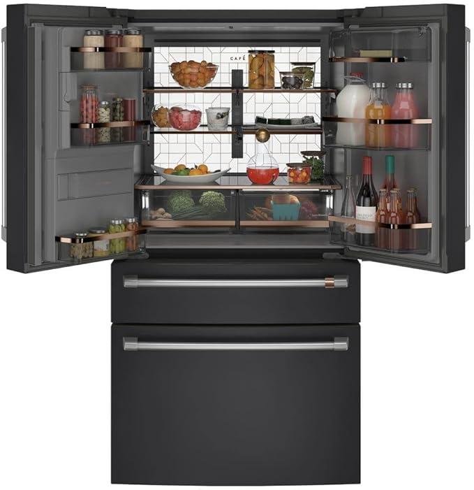 Café CVE28DP3ND1 27.8 cu. ft. Smart 4-Door French Door Refrigerator In Matte Black, Fingerprint Resistant And Energy Star - View 2 | Fridge.com