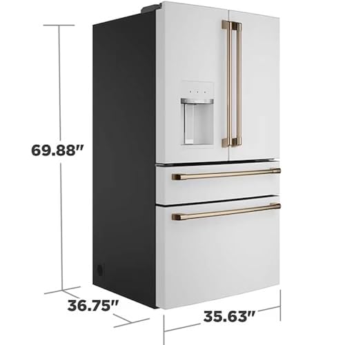 Café CVE28DP4NW2 27.8 cu. ft. Smart 4-Door French Door Refrigerator In Matte White, Fingerprint Resistant And Energy Star - View 3 | Fridge.com