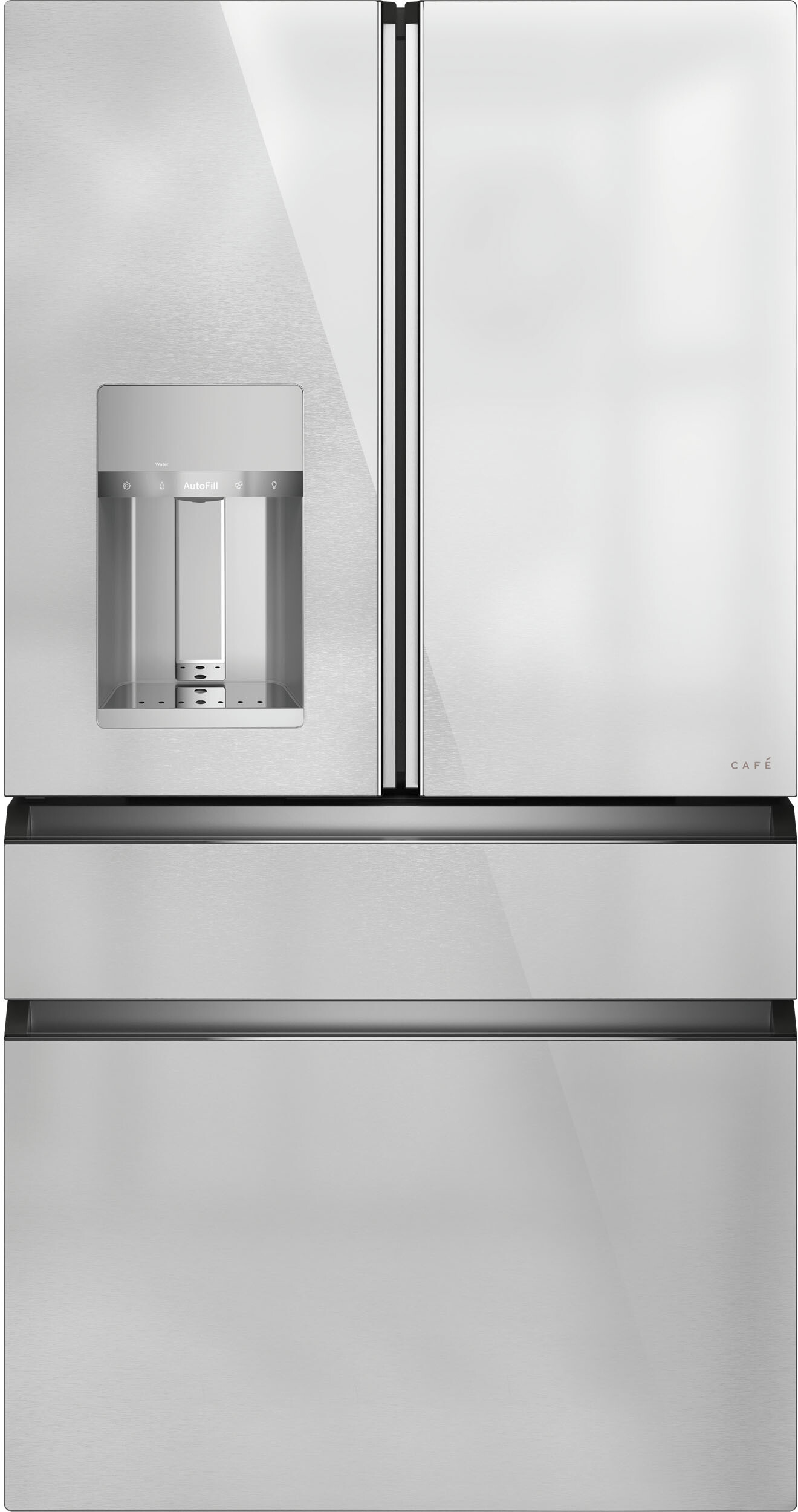 Café - 36 in. Wide 22.3 Cu. Ft. 4-Door French Door Counter-Depth Smart Refrigerator with Convertible Drawer with Soft Freeze - Platinum Glass — FIN-0019679 | Fridge.com