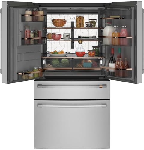 Café́ CXE22DP2PS1 22.3 cu. ft. Stainless French Door Counter Depth Smart Refrigerator - View 2 | Fridge.com