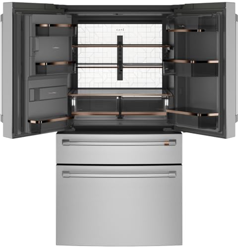 Café́ CXE22DP2PS1 22.3 cu. ft. Stainless French Door Counter Depth Smart Refrigerator - View 3 | Fridge.com