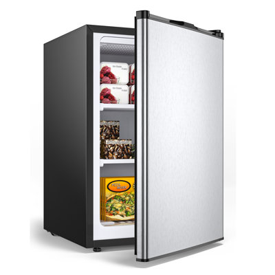 3 Cubic Feet Compact Upright Freezer With Stainless Steel Door | Fridge.com