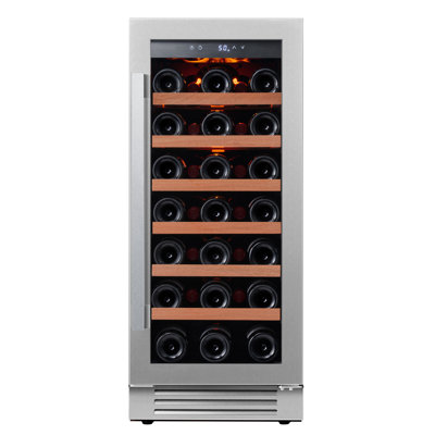 14.8" W 33 Bottle Wine Fridge 40-65  Built-in/Freestanding Compressor Constant Temperature Cooling Wine Refrigerator With Low Noise Adjustable Wooden — FIN-0017946 | Fridge.com