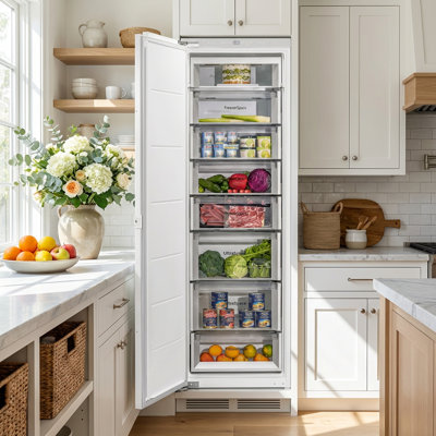 23.4" 9.75 Cu.  Ft Built-In Panel Ready Upright Freezer With Quick Freezing Refrigerator& Ultra Space Storage | Fridge.com