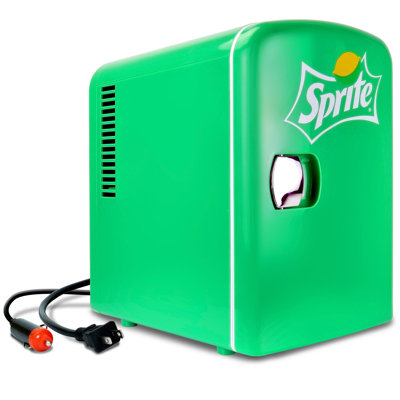 Coca-Cola Sprite 4L Mini Fridge Cooler & Warmer, Portable 6-Can Refrigerator, 12V DC & 110V AC Countertop Beverage Cooler, Retro Green | Fridge.com