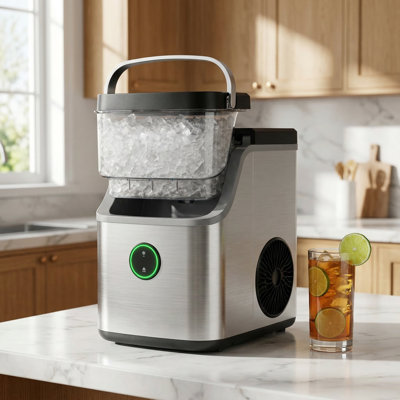 Nugget Ice Maker Countertop, Ice Basket with Handle, 35 lbs per Day, Quiet Operation Self Cleaning Ice Machine, Chewable Ice,Portable Pellet Ice Maker | Fridge.com