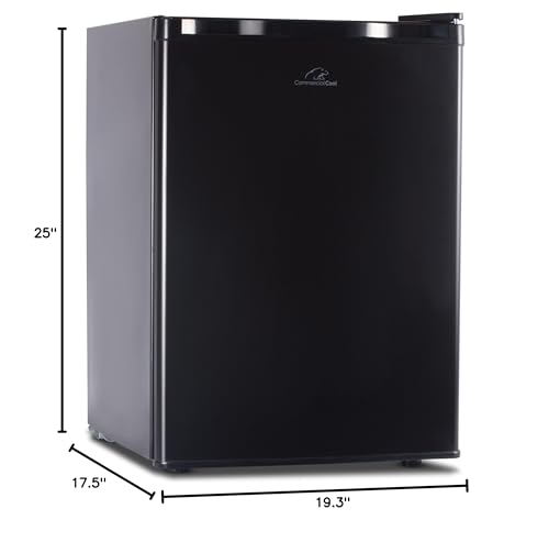 Commercial Cool CCR26B Compact Single Door Refrigerator And Freezer, 2.6 cu. ft. Mini Fridge, Black - View 3 | Fridge.com