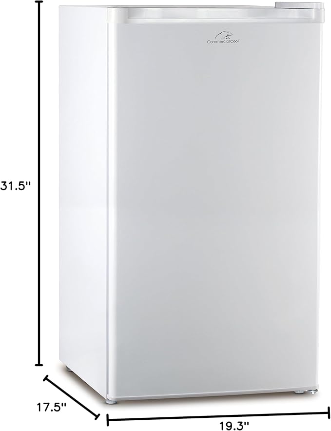 Commercial Cool CCR32W Compact Single Door Refrigerator And Freezer, 3.2 cu. ft. Mini Fridge, White - View 5 | Fridge.com