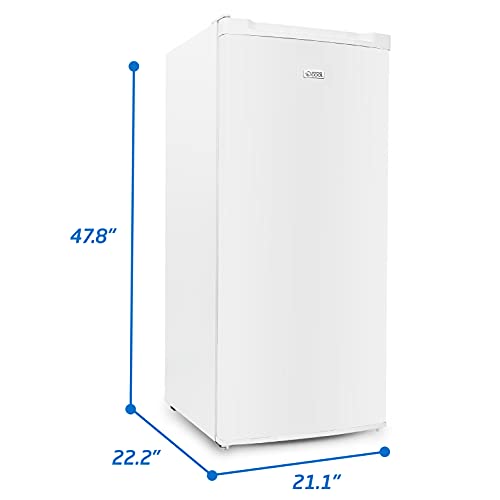 Commercial Cool Upright Freezer, Stand Up Freezer 5 cu ft With Reversible Door, White - View 2 | Fridge.com