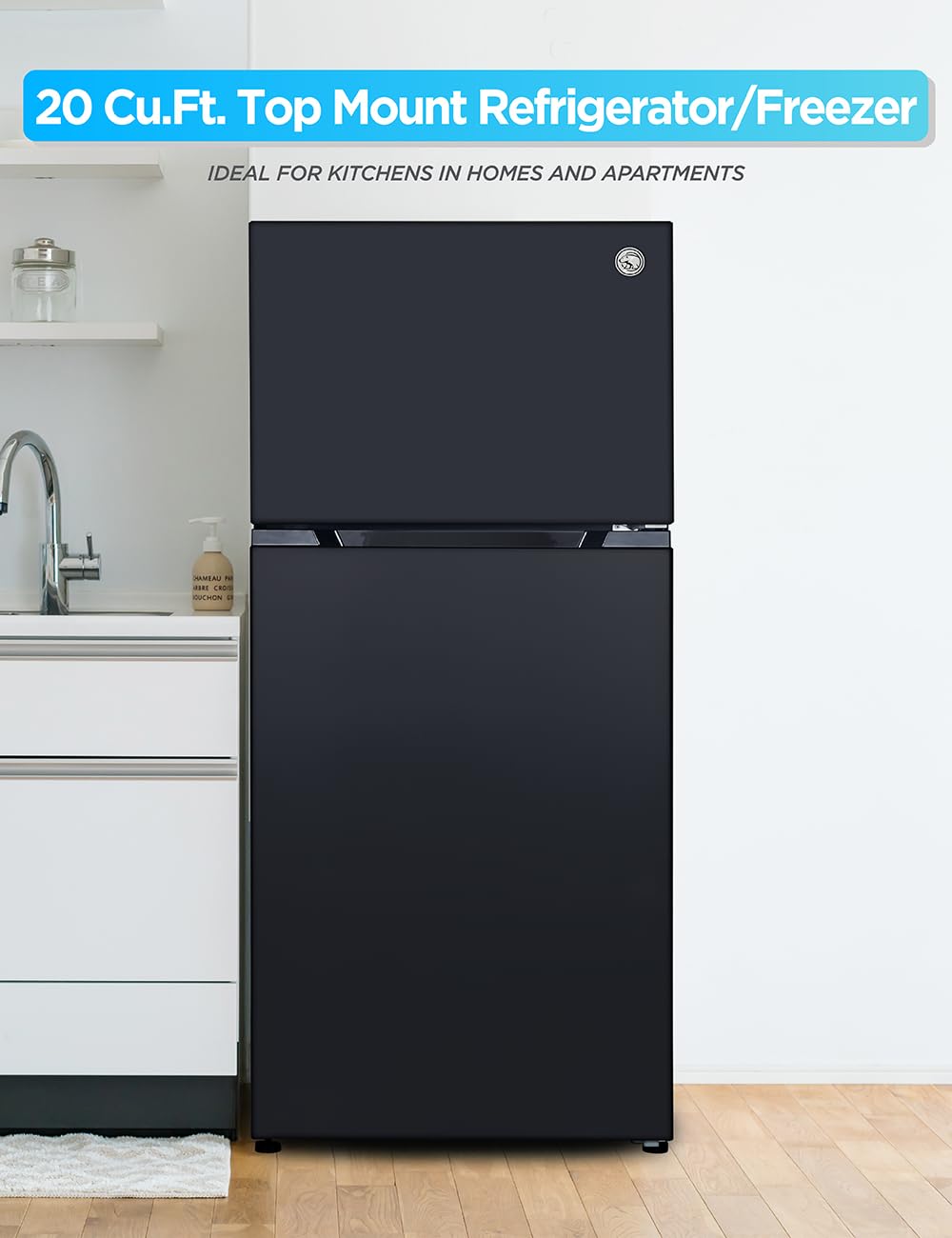Commercial Cool 20 cu. ft. Top Mount Refrigerator With Ice Maker, 2-Door Refrigerator With Top Freezer, Freezer With Icemaker And Adjustable Temperatu - View 2 | Fridge.com