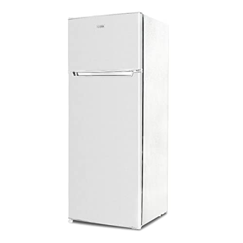 COMMERCIAL COOL 7.7 Cu. Ft. Refrigerator with Freezer, Top Mount Fridge with Glass Shelves, Bottle Storage, Beverage Rack, and Refrigerator Crisper Drawer Cover in White | Fridge.com