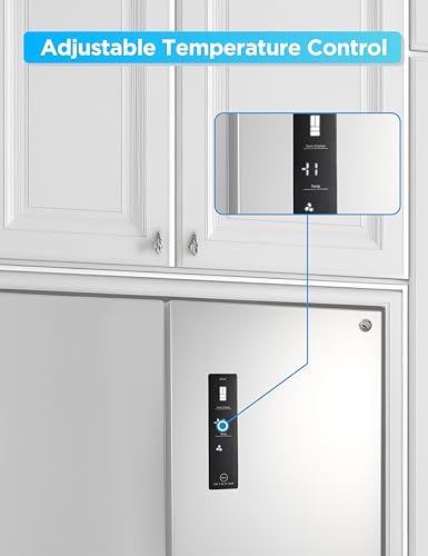 Commercial Cool 18.9 cu. ft. French Door Refrigerator, 33 Inch Wide Refrigerator With 2 Bottom Mount Freezer Drawers, Frost Free, LED Lighting, Digital Temperature Control, CCRF1890KW, White - View 4 | Fridge.com