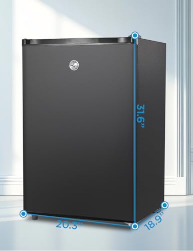 Commercial Cool 3.0 cu. ft. Upright Freezer With 2 Removable Glass Shelves, Reversible Door, Adjustable Thermostat, Mini Freezer With Space Saving Flat Back, Manual Defrost, CCUL30B, Black - View 2 | Fridge.com