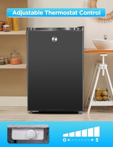 Commercial Cool 3.0 cu. ft. Upright Freezer With 2 Removable Glass Shelves, Reversible Door, Adjustable Thermostat, Mini Freezer With Space Saving Flat Back, Manual Defrost, CCUL30B, Black - View 5 | Fridge.com