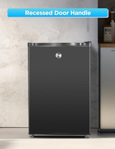 Commercial Cool 3.0 cu. ft. Upright Freezer With 2 Removable Glass Shelves, Reversible Door, Adjustable Thermostat, Mini Freezer With Space Saving Flat Back, Manual Defrost, CCUL30B, Black - View 6 | Fridge.com