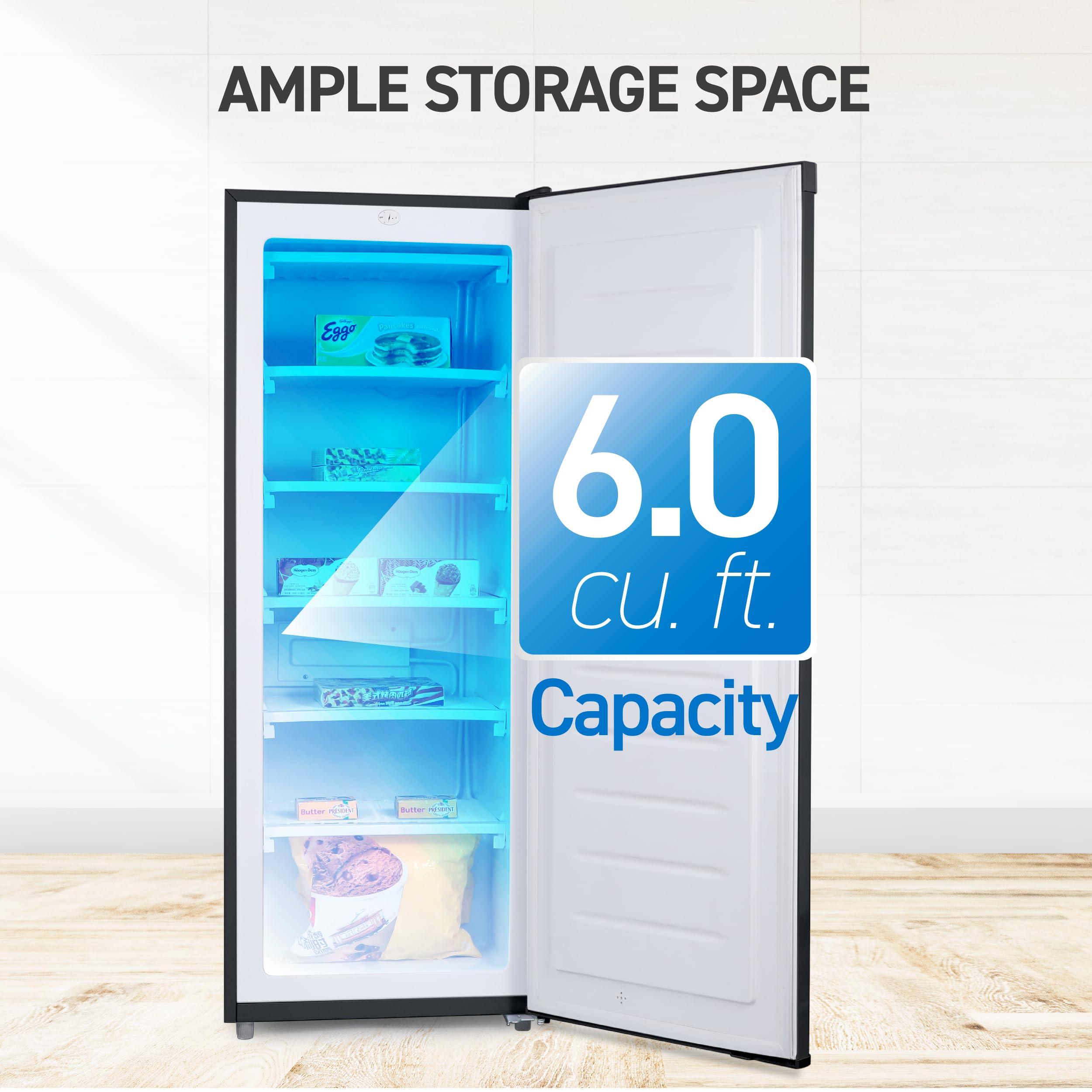 6.0 Cu.Ft. Upright Freezer - Black - Black | Fridge.com