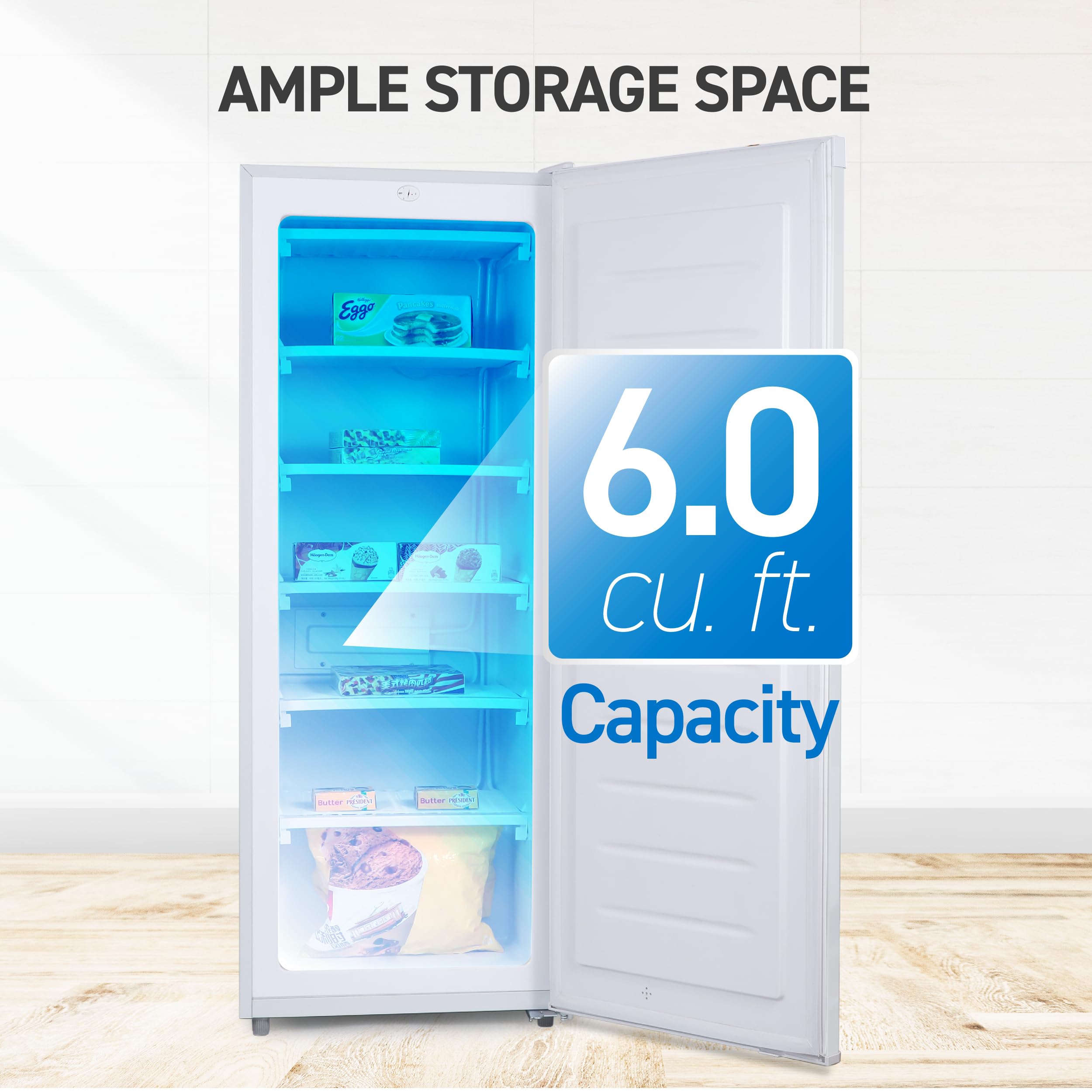 Ccfe Series Commercial Cool Portable 6 Cu. Ft. Undercounter Upright Freezer With Adjustable Temperature Controls - View 2 | Fridge.com