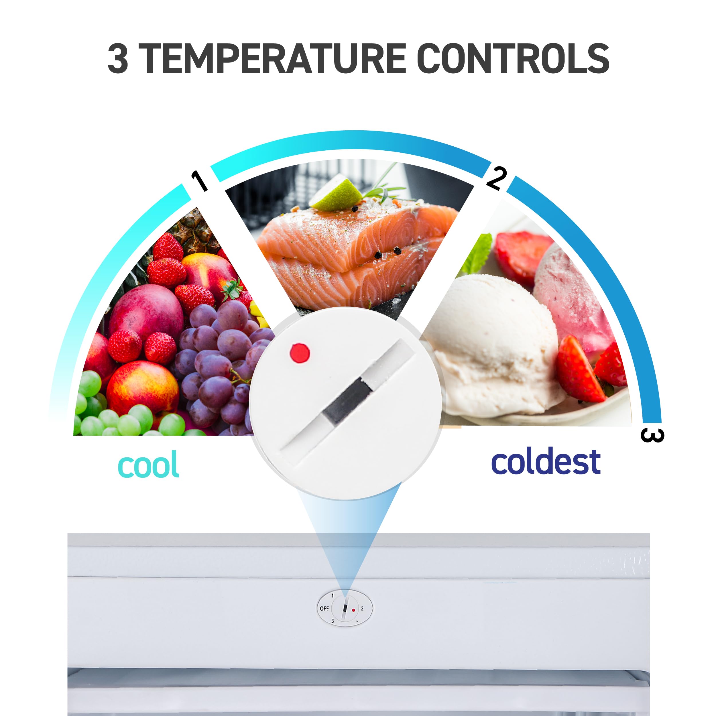 Ccfe Series Commercial Cool Portable 6 Cu. Ft. Undercounter Upright Freezer With Adjustable Temperature Controls - View 3 | Fridge.com
