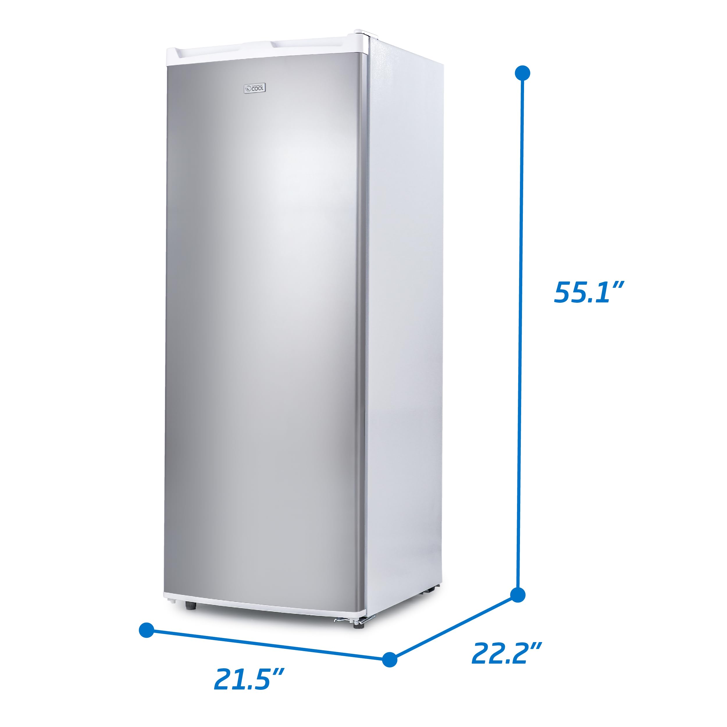 Commercial Cool - Upright Freezer, Stand Up Freezer 6 cu ft With Reversible Door - White - View 6 | Fridge.com