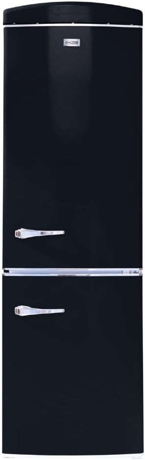 Conserv 24in RETRO BOTTOM MOUNT 11cf Refrigerator Fast Freeze 110V in Black | Fridge.com