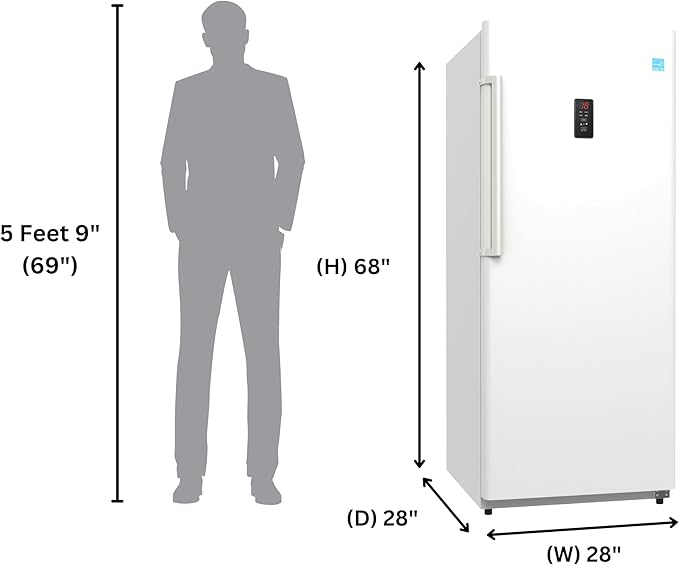 Conserv 14cf Upright Freezer CONVERTIBLE REF Garage Ready 28in wide 110V(White) | Fridge.com