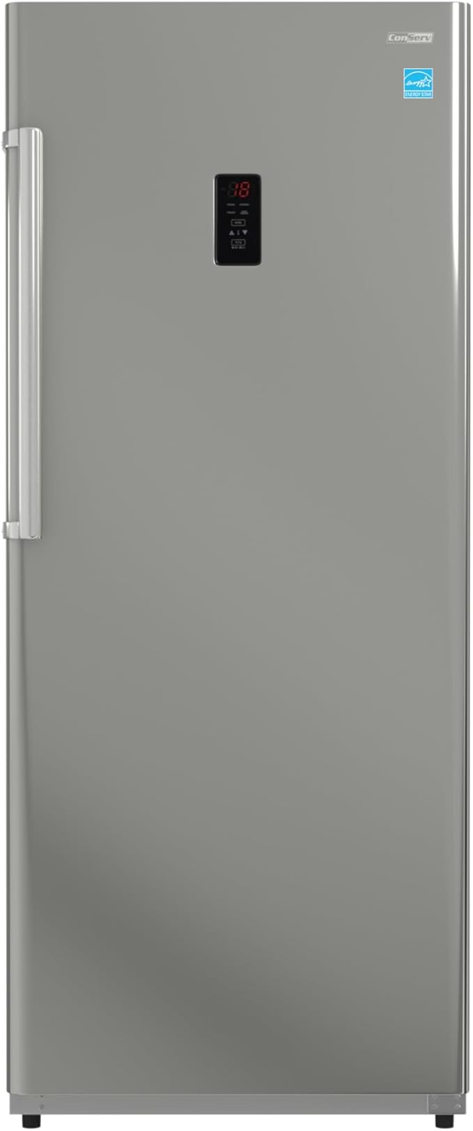 Conserv 14cf Upright Freezer CONVERTIBLE REF Garage Ready E-Star 28in wide 110V (Stainless) | Fridge.com
