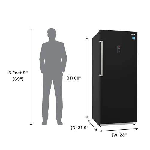Conserv 17cf Upright Freezer Convertible Ref Garage Ready 28in Wide 110V(Black) - View 3 | Fridge.com